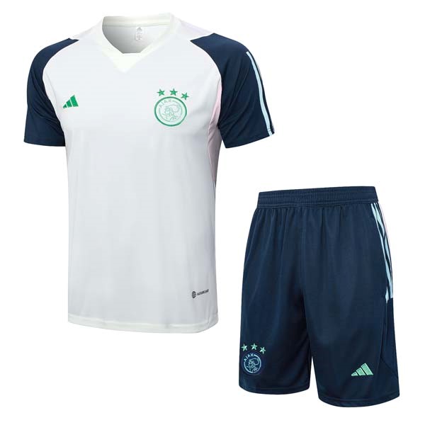 Camiseta Entrenamiento Ajax Conjunto Completo 2023-2024 Blanco